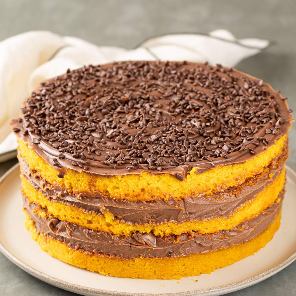 Torta de cenoura e chocolate