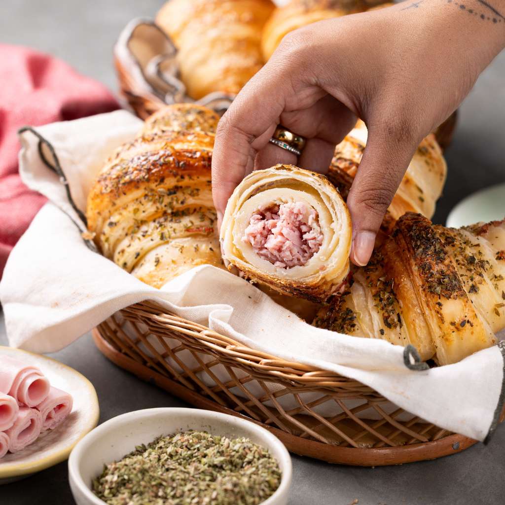 Mini Croissant de Presunto e Mussarela