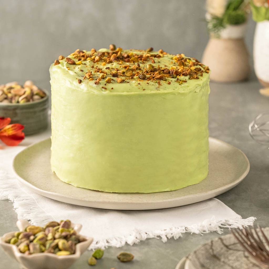 Torta branca pistache 8 camadas