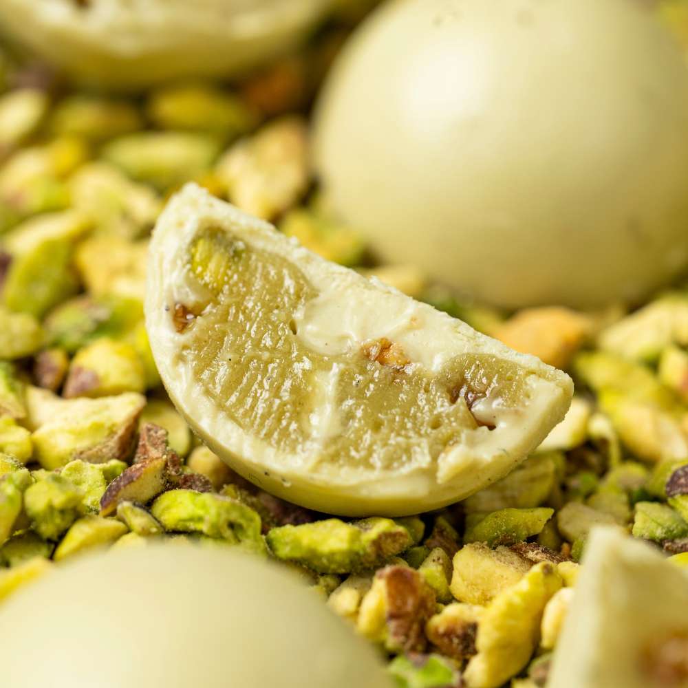 Caixa Mini Trufas de Pistache com Praliné