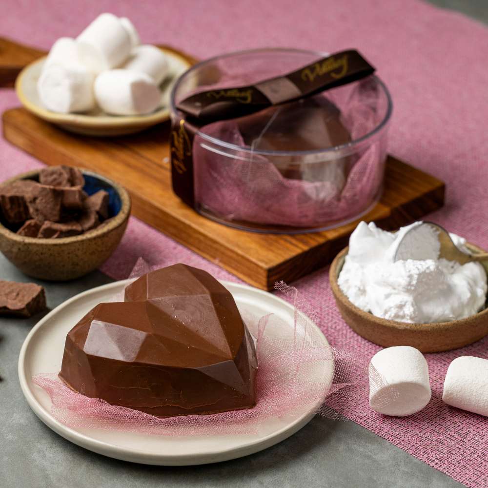 Coração Lapidado com Recheio de Marshmallow